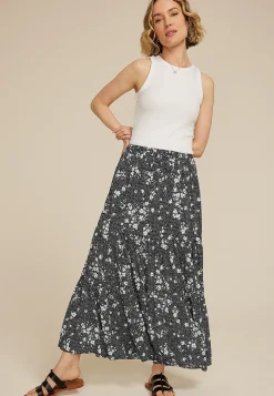 Maurices Skirts-Printed High Rise Maxi Skirt