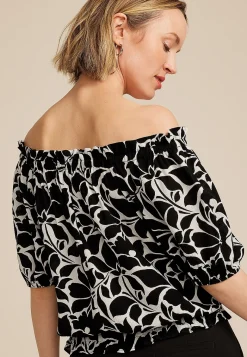Maurices Shirts & Blouses-Printed Off The Shoulder Top
