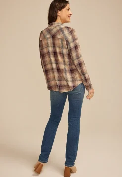 Maurices Plaid & Button Down Shirts-Pucker Plaid Button Down Shirt