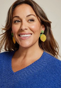 Maurices Earrings-Raffia Lemon Drops Earrings