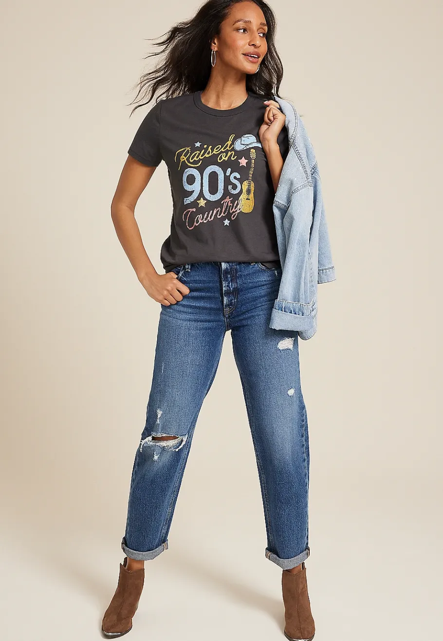 Maurices Tees|Graphics-Raised On 90s Country Classic Fit Graphic Tee