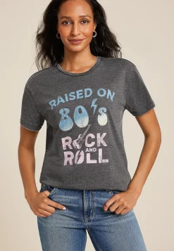 Maurices Tees|Graphics-Raised On 80s Rock And Roll Relaxed Fit Graphic Tee