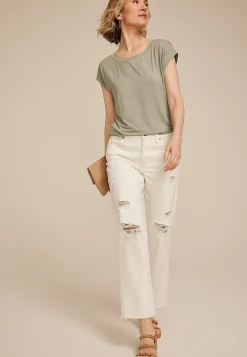 Maurices Tees-Rhinestone Embellished Boat Neck Tee