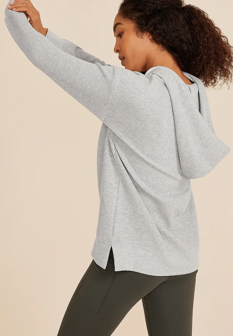 Maurices Sweatshirts-Ribbed Knit Hoodie