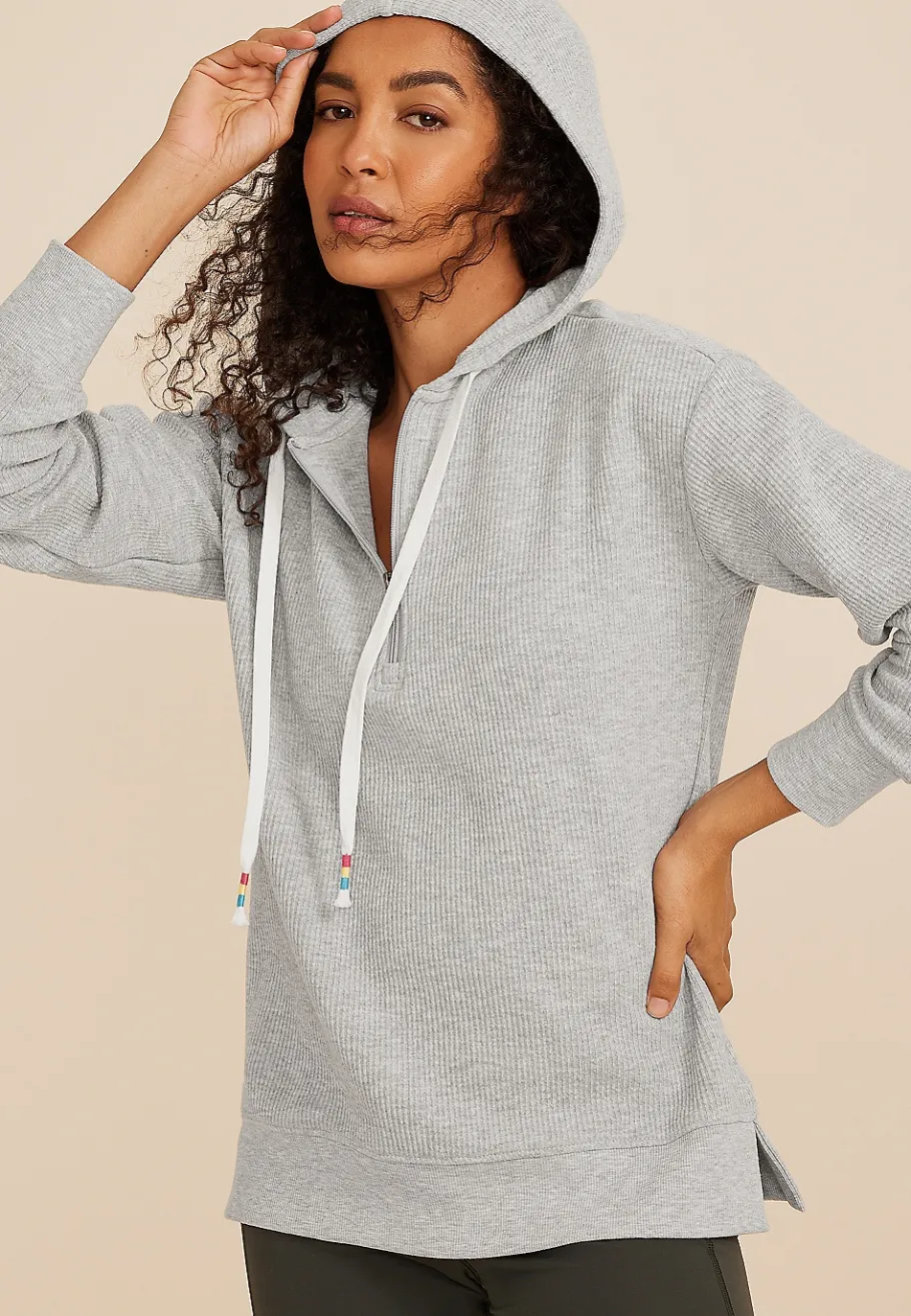 Maurices Sweatshirts-Ribbed Knit Hoodie