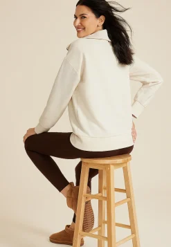 Maurices Sweatshirts-Ribbed Knit Shawl Collar Tunic Sweatshirt