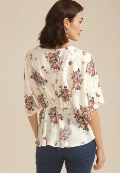 Maurices Shirts & Blouses-Satin Dolman Sleeve Peplum Blouse