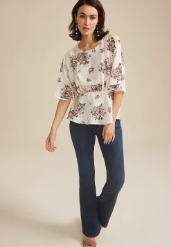 Maurices Shirts & Blouses-Satin Dolman Sleeve Peplum Blouse