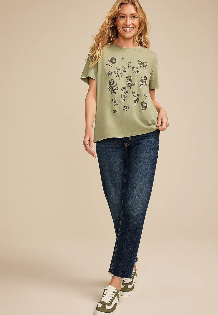 Maurices Tees|Graphics-Scattered Floral Relaxed Fit Graphic Tee