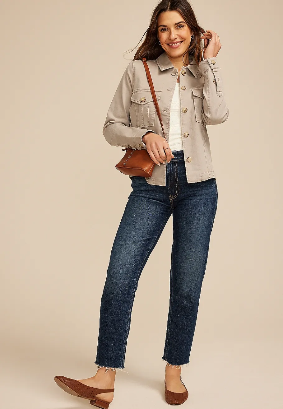 Maurices Jackets-Seamed Twill Jacket