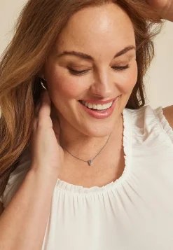 Maurices Necklaces-Silver Bubble Initial endant Necklace