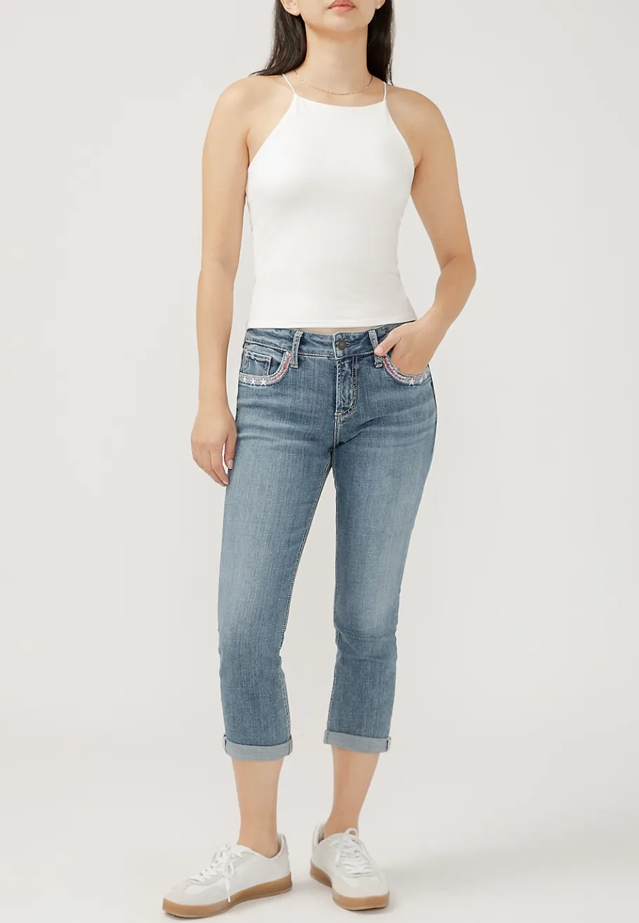 Maurices Crops & Capris|Crops & Capris-Silver Jeans Co.® Elyse Mid Rise Luxe Stretch Americana Cuffed Capri