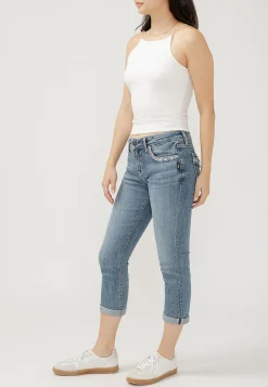 Maurices Crops & Capris|Crops & Capris-Silver Jeans Co.® Elyse Mid Rise Luxe Stretch Americana Cuffed Capri