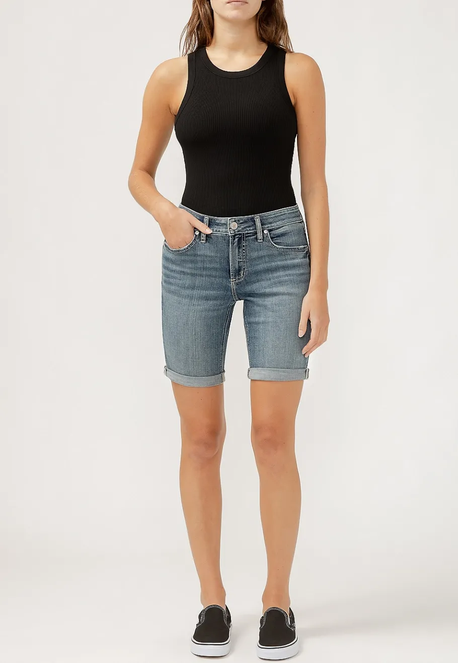 Maurices Shorts|Jean Shorts-Silver Jeans Co.® Elyse Mid Rise Luxe Stretch Rolled Hem 9in Bermuda Short