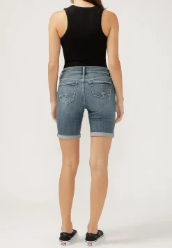 Maurices Shorts|Jean Shorts-Silver Jeans Co.® Elyse Mid Rise Luxe Stretch Rolled Hem 9in Bermuda Short