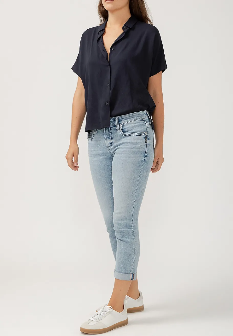 Maurices Crops & Capris|Crops & Capris-Silver Jeans Co.® Elyse Mid Rise Vintage Thick Stitch Capri