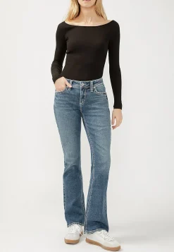Maurices Bootcut Jeans|Curvy Fit-Silver Jeans Co.® Elyse Vintage Thick Stitch Mid Rise Bootcut Jean