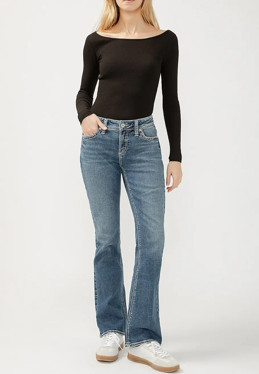 Maurices Bootcut Jeans|Curvy Fit-Silver Jeans Co.® Elyse Vintage Thick Stitch Mid Rise Bootcut Jean