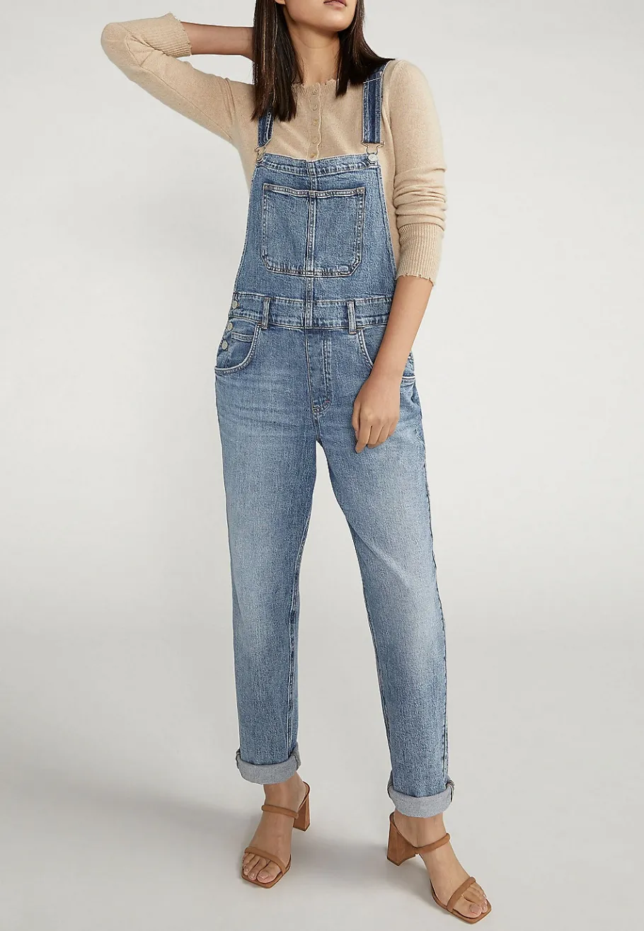 Maurices Straight Jeans|Straight Jeans-Silver Jeans Co.® Low Stretch Baggy Cuffed Hem Straight Overalls