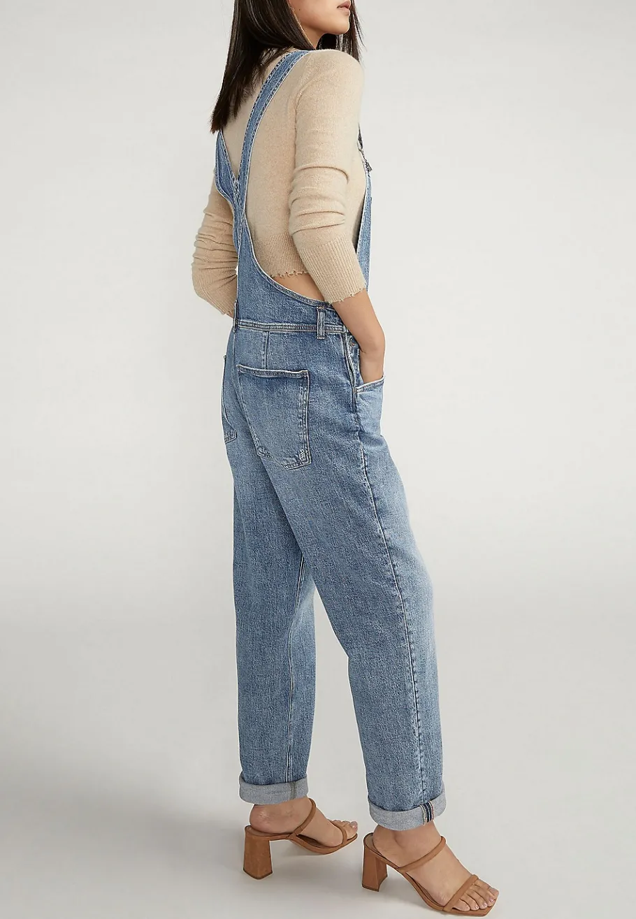 Maurices Straight Jeans|Straight Jeans-Silver Jeans Co.® Low Stretch Baggy Cuffed Hem Straight Overalls