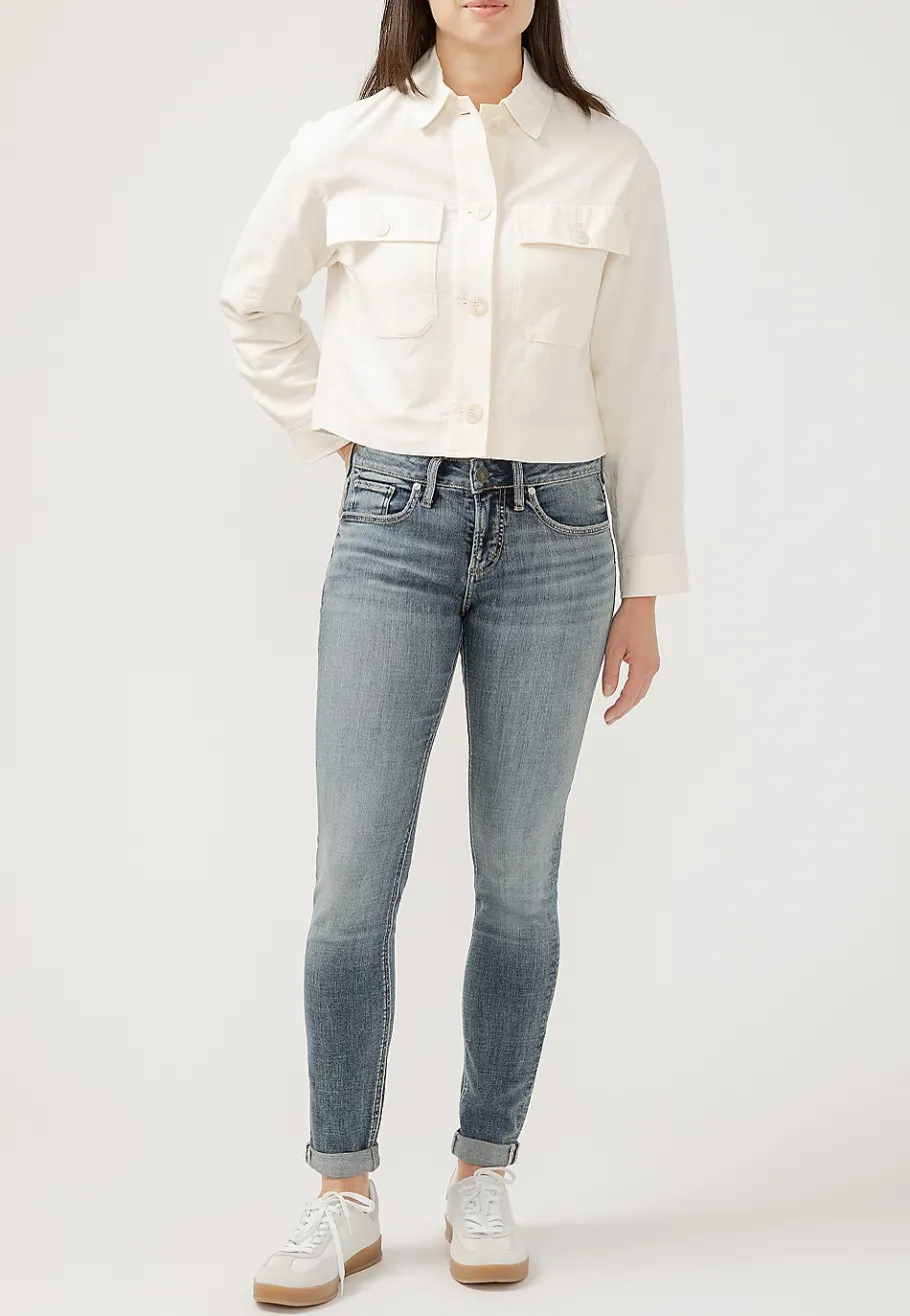 BOY Maurices Boyfriend Jeans|Boyfriend Jeans-Silver Jeans Co.® Mid Rise Rolled Hem Girlfriend Skinny Leg Jean