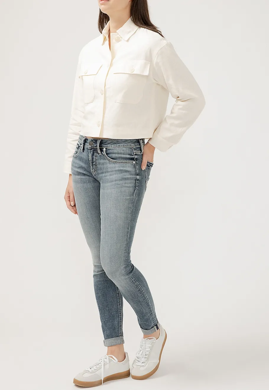 BOY Maurices Boyfriend Jeans|Boyfriend Jeans-Silver Jeans Co.® Mid Rise Rolled Hem Girlfriend Skinny Leg Jean