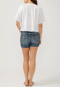 Maurices Shorts|Jean Shorts-Silver Jeans Co.® Suki Curvy Mid Rise Luxe Stretch Rolled Hem 4in Short