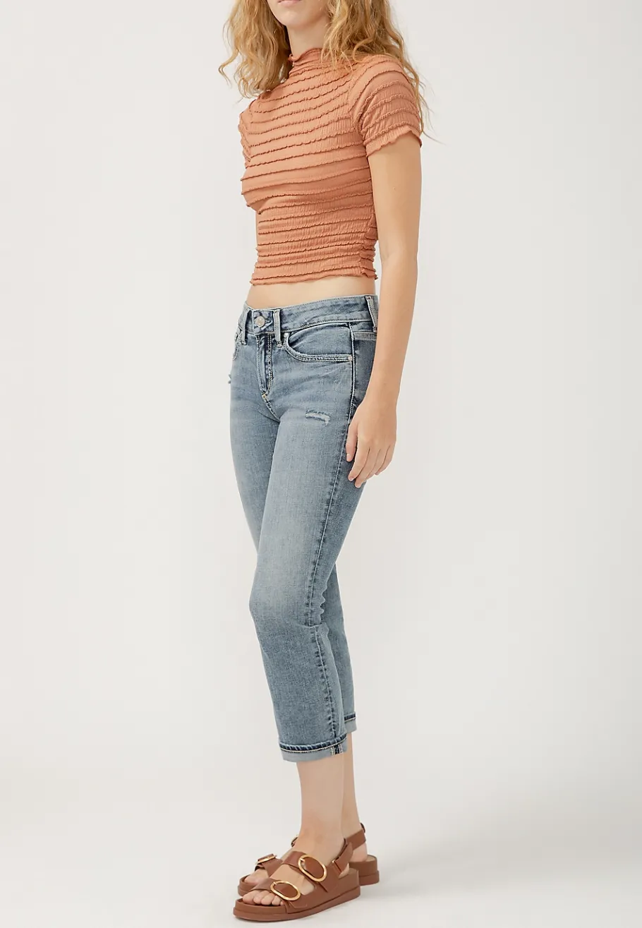 Maurices Crops & Capris|Crops & Capris-Silver Jeans Co.® Suki Curvy Mid Rise Luxe Stretch Cuffed Cropped Jean