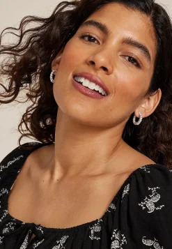Maurices Earrings-Twisted Huggie Hoop Earrings