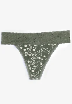 Maurices Panties|Panties-Simply Comfy Cotton Floral Thong Panty