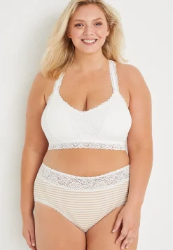 Maurices Panties|Panties-Simply Comfy Neutral Stripe Cotton Hipster Panty