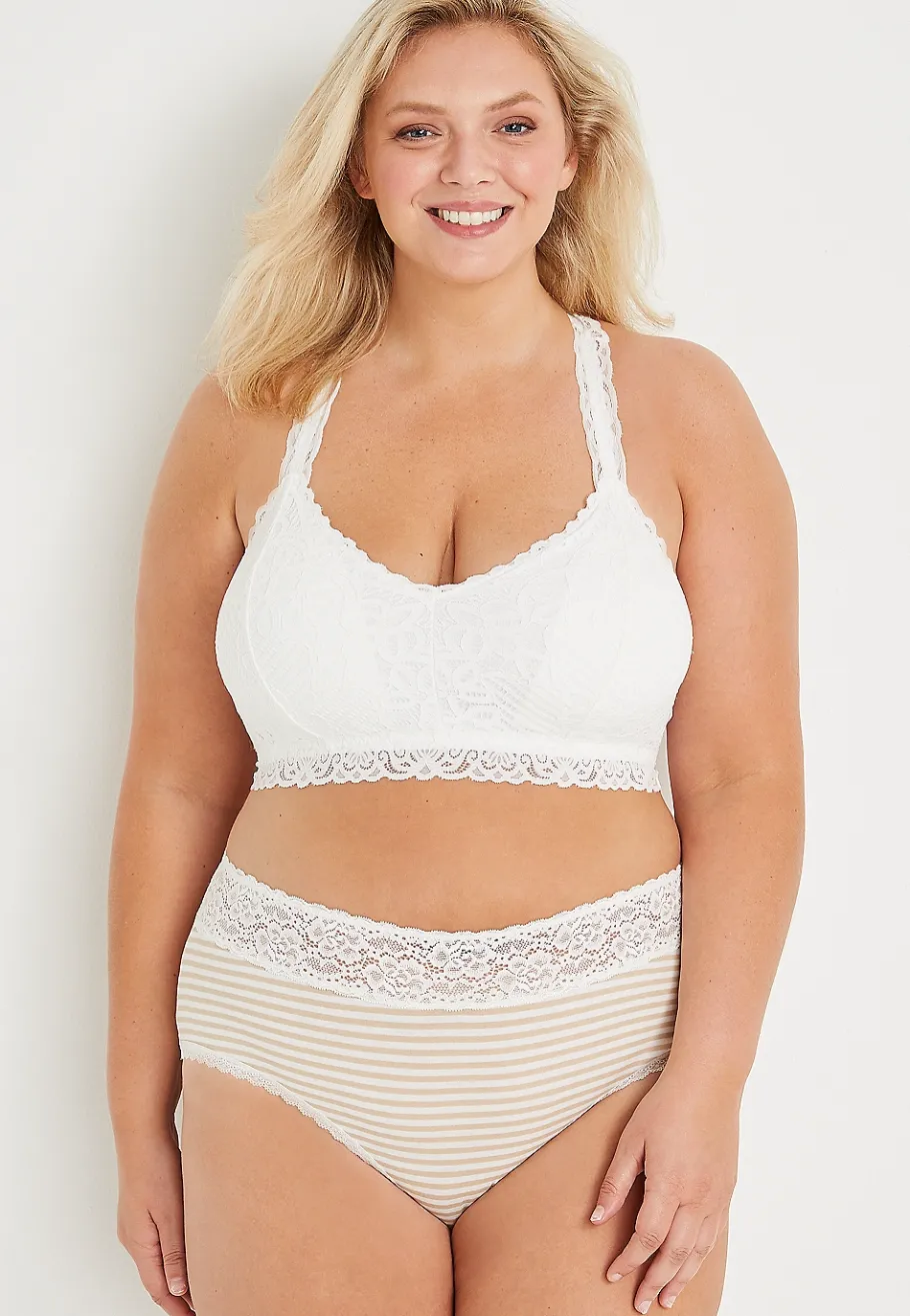 Maurices Panties|Panties-Simply Comfy Neutral Stripe Cotton Hipster Panty
