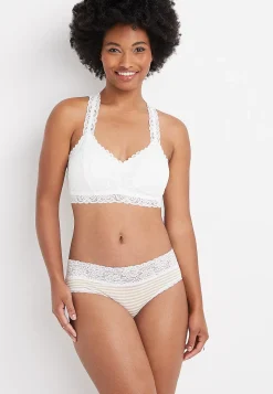 Maurices Panties|Panties-Simply Comfy Neutral Stripe Cotton Hipster Panty