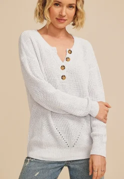 Maurices Sweaters Cardigans & Kimonos-Slouchy Henley Sweater