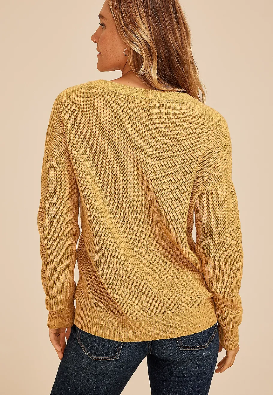 Maurices Sweaters Cardigans & Kimonos-Slouchy Henley Sweater