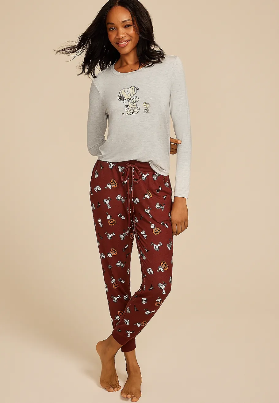 Maurices Pajamas|Pajamas-Snoopy Halloween Graphic Tee And Jogger Pajama Set