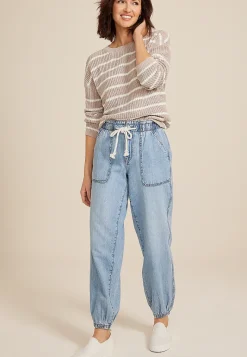 Maurices Ankle Jeans|Ankle Jeans-Soft Light Denim Mid Rise Ankle Jogger