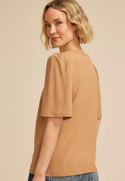 Maurices Tees-Solid Flutter Sleeve Tee