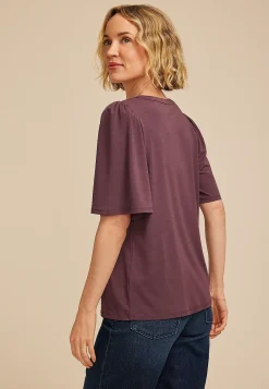 Maurices Tees-Solid Flutter Sleeve Tee