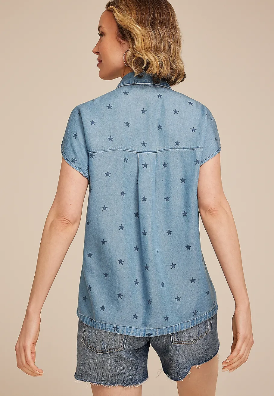 Maurices Plaid & Button Down Shirts-Star Utility Button Down Shirt