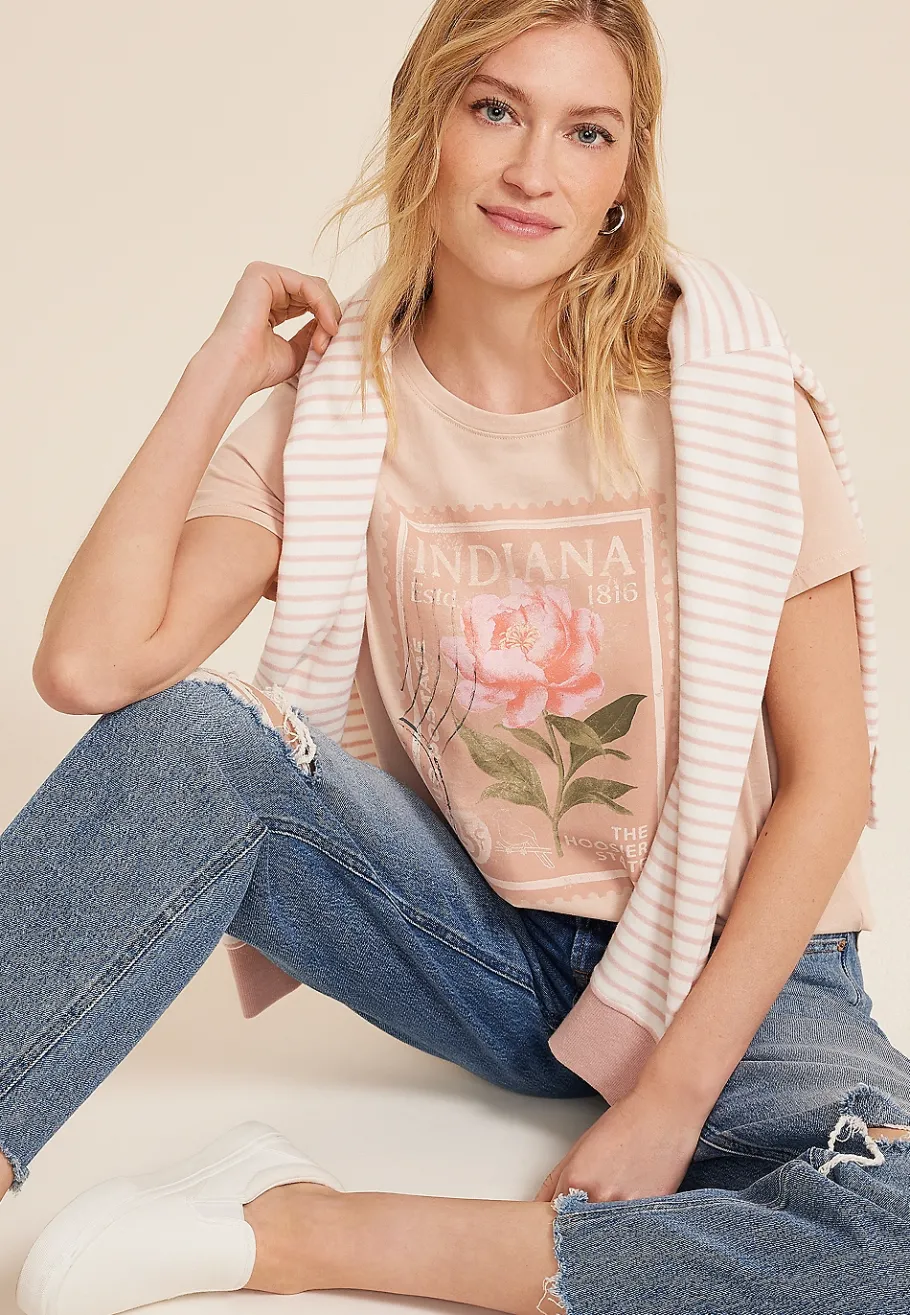 Maurices Tees|Graphics-State Stamp Classic Fit Graphic Tee