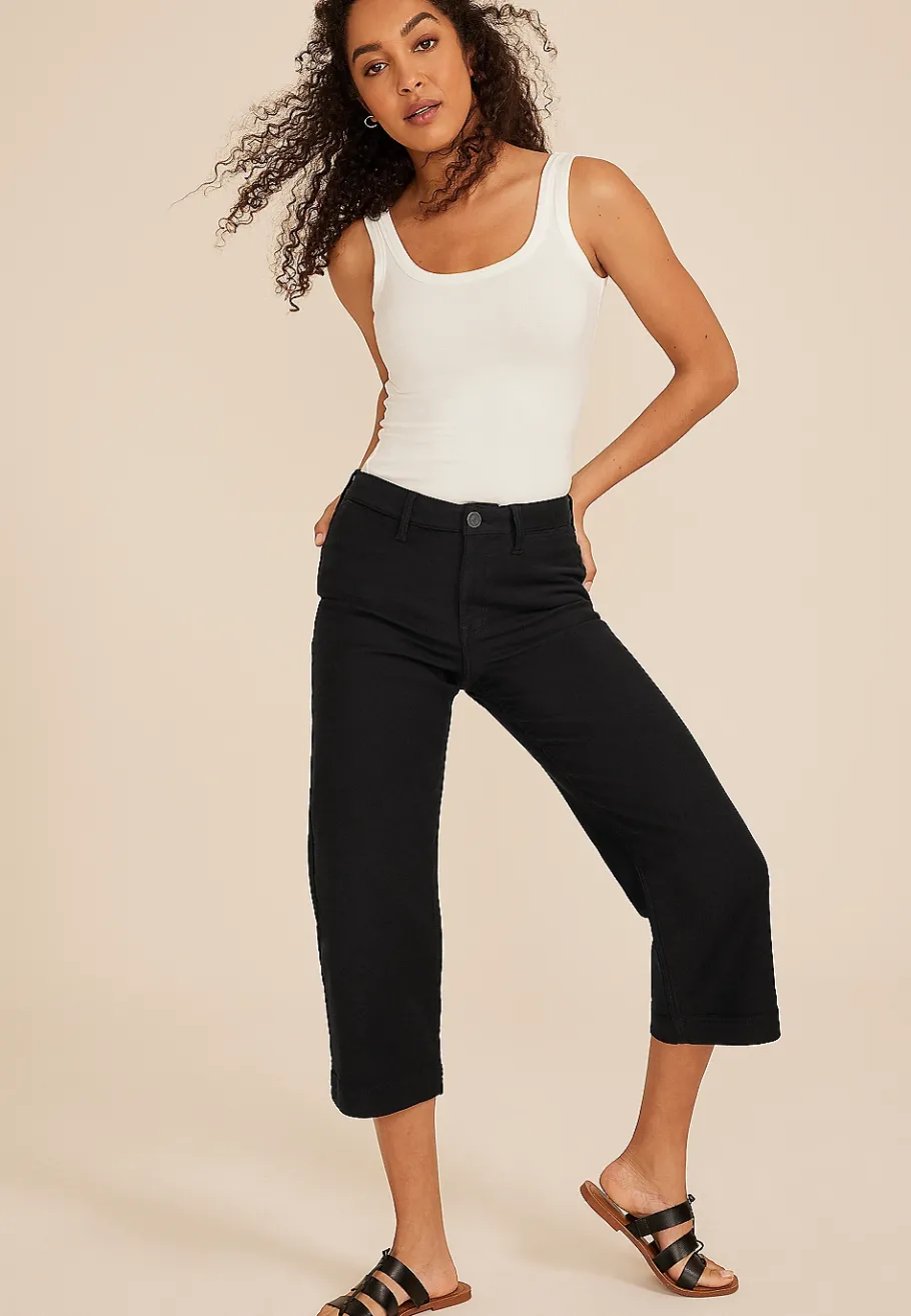 Maurices Crops & Capris-Stretch Twill High Rise Wide Leg Pant