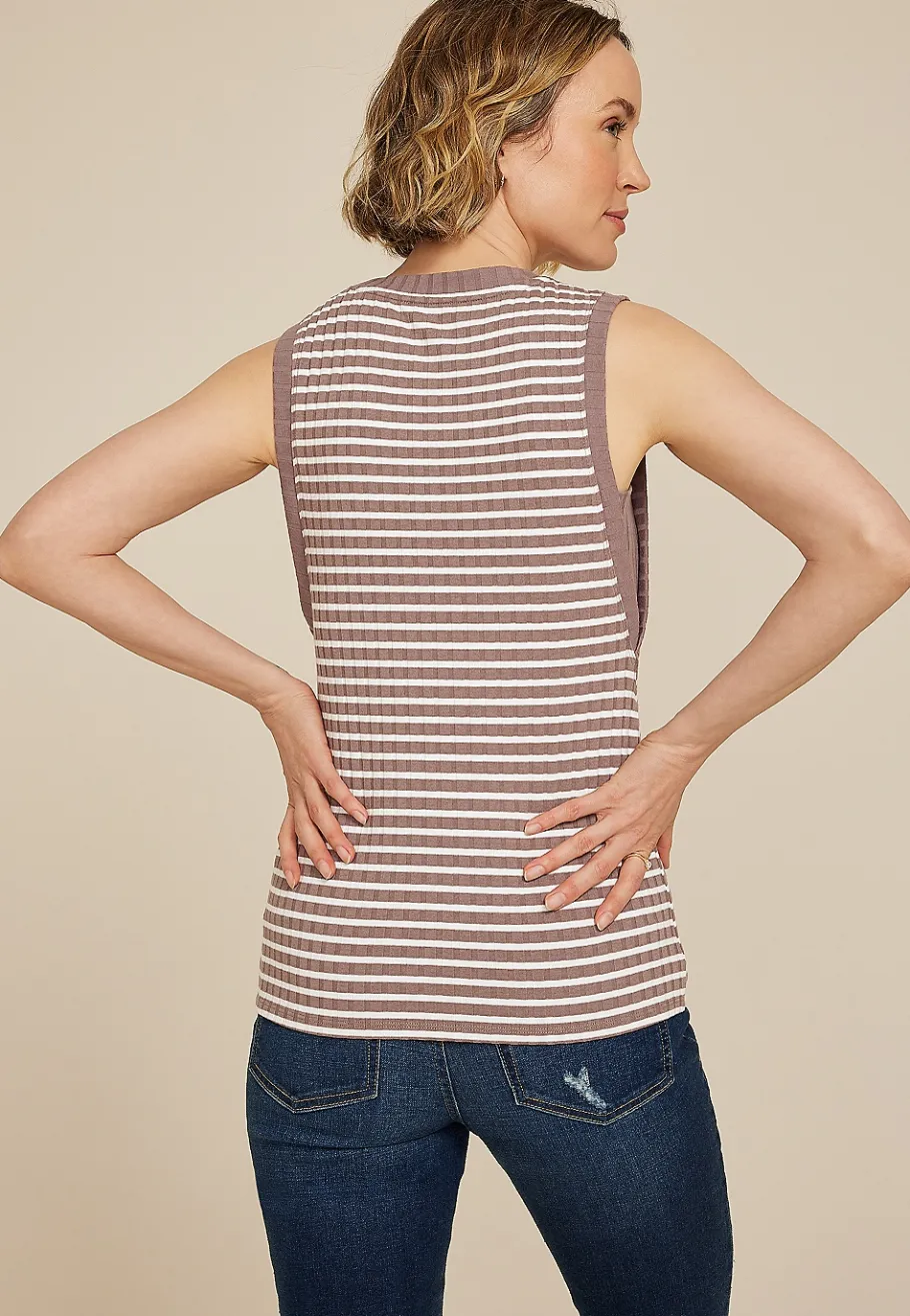 Maurices Tanks & Camis-Striped Ribbed Side Gusset Tank Top