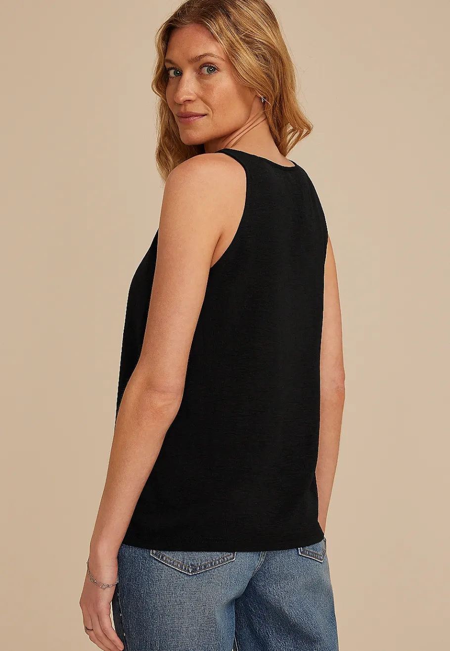 Maurices Tanks & Camis-Studio Y Lattice Neck Tank Top