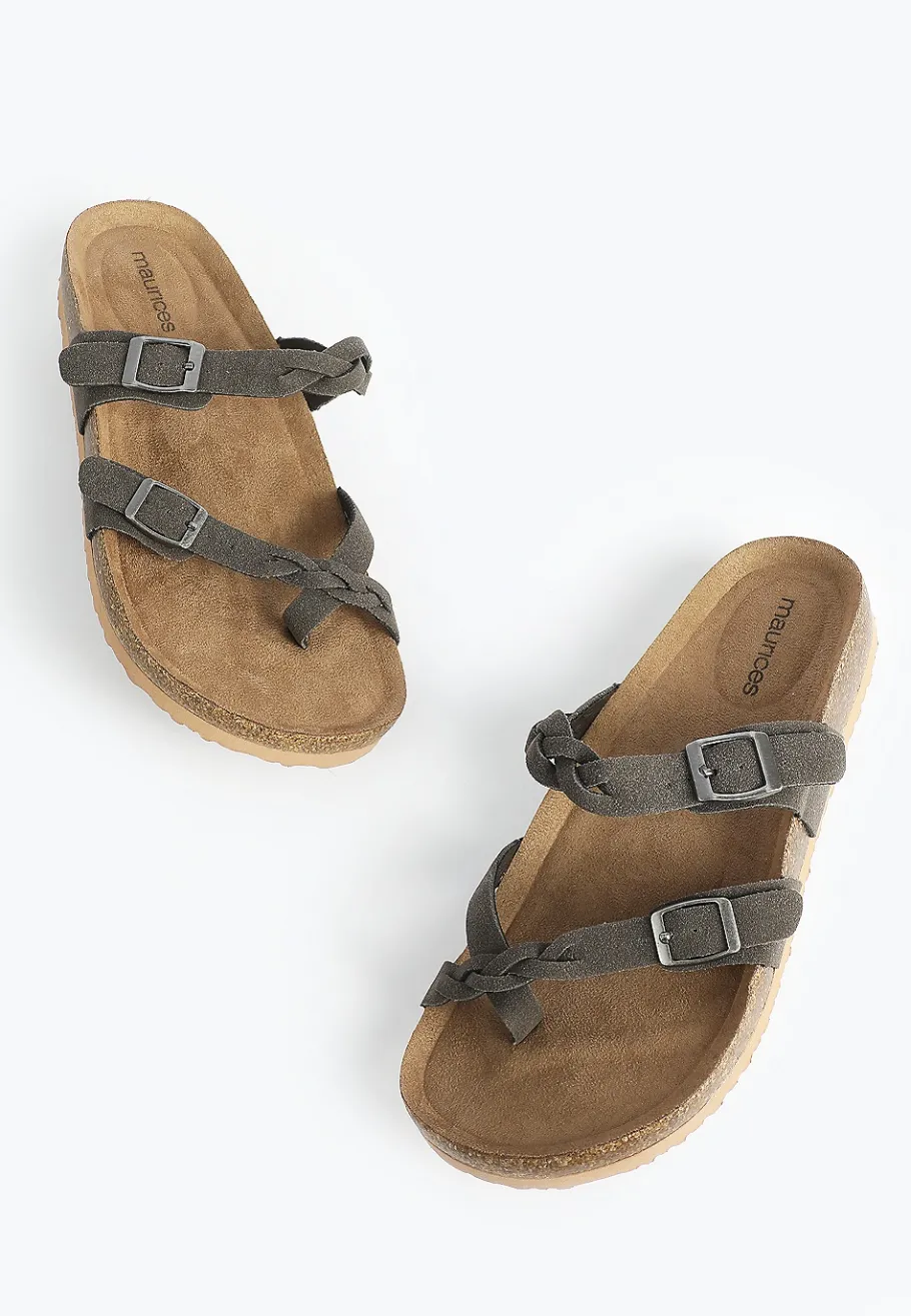 Maurices Shoes|Sandals-SuperCush Chloe Braided Cork Footbed Sandal