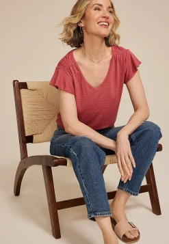 Maurices Tees-Textured Flutter Sleeve Tee