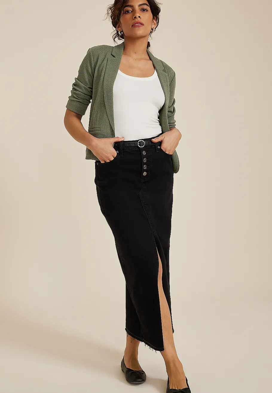 Maurices Blazers-Textured Versa Open Front Cropped Blazer