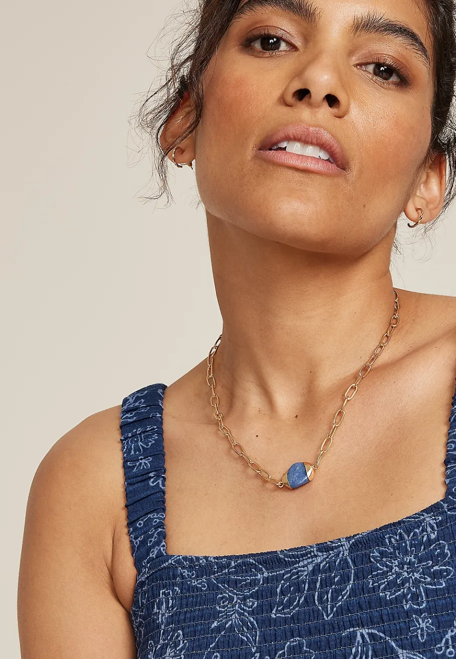 Maurices Necklaces|Matching Sets-Tidal Blue Stone Pendant Necklace