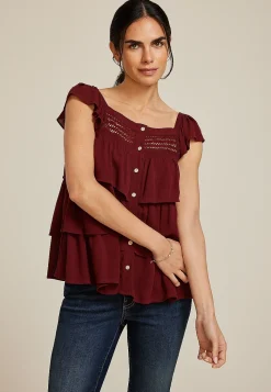 Maurices Shirts & Blouses|Tanks & Camis-Tiered Babydoll Blouse