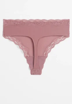 Maurices Panties|Panties-True Stretch High Waist Jersey Lace Trim Thong Panty